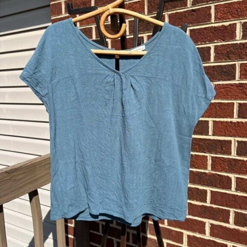 Kori Blue Short Sleeve Top Women's Small